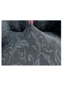 Fabienne Jacquard Fabric Stretchable Two Seater Sofa Cover Grey  - Image 3