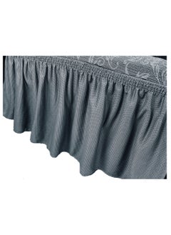 Fabienne Jacquard Fabric Stretchable Two Seater Sofa Cover Grey  - Image 5