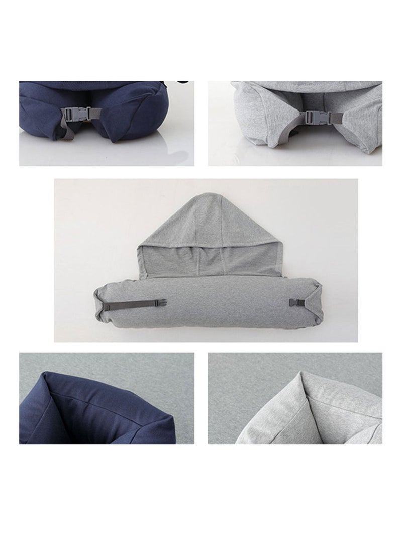 Travel Neck Pillow With Hoody - Image 2
