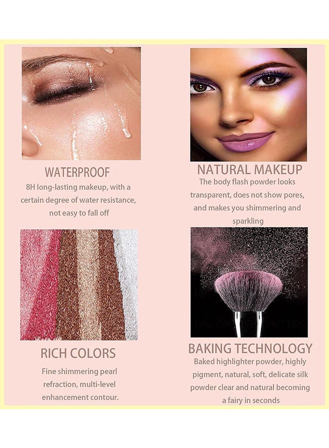LANGMANNI 3 Colors Shimmer Highlighter Makeup Palette, Contour Palette Powder for Brighten Face Body Contour Gold Cheek Highlight Makeup, Eyeshadow, Blush Compact Makeup, Eyeshadow, Blush Compact Makeup, Ilumin  - Image 3