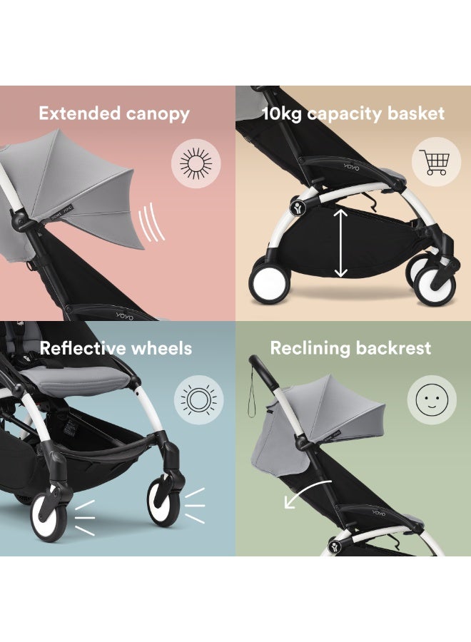 Stokke YOYO3 Frame White + Newborn & 6+ Pack Bundle Stone - Image 4