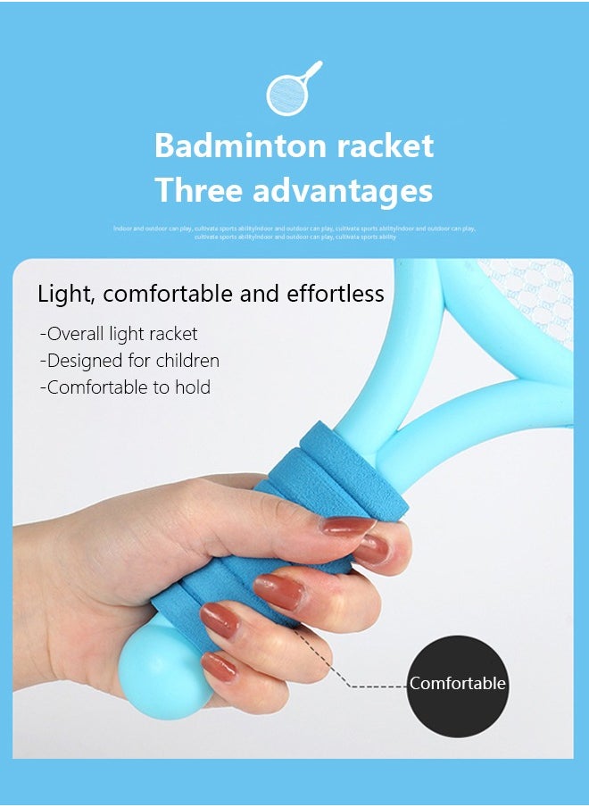 Occuwzz Occuwzz Kids Badminton Racket Set – Lightweight, Durable & Safe | 2 Rackets + 2 Balls | Anti-Slip Grip | Indoor & Outdoor Play | Fun Sports Gift for Kids & Family Games， BluePink  - Image 5