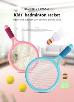 Occuwzz Occuwzz Kids Badminton Racket Set – Lightweight, Durable & Safe | 2 Rackets + 2 Balls | Anti-Slip Grip | Indoor & Outdoor Play | Fun Sports Gift for Kids & Family Games， BluePink  - Image 2