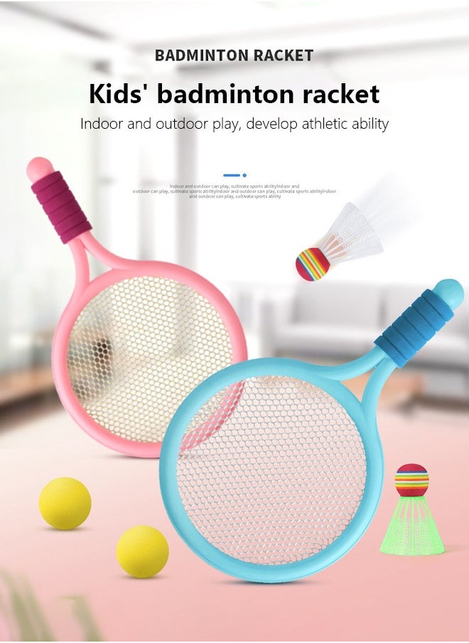 Occuwzz Occuwzz Kids Badminton Racket Set – Lightweight, Durable & Safe | 2 Rackets + 2 Balls | Anti-Slip Grip | Indoor & Outdoor Play | Fun Sports Gift for Kids & Family Games， BluePink  - Image 2