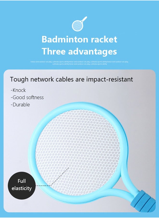 Occuwzz Occuwzz Kids Badminton Racket Set – Lightweight, Durable & Safe | 2 Rackets + 2 Balls | Anti-Slip Grip | Indoor & Outdoor Play | Fun Sports Gift for Kids & Family Games， BluePink  - Image 4