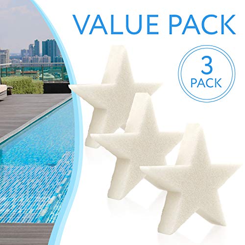 IMPRESA Scum Star Swimming Pool & Hot Tub Oil Absorbing Sponge - 3-Pack, White Star - Spa Scum Absorber & Skimmer Sponge - Pool Accessories - Made in USA - Image 3