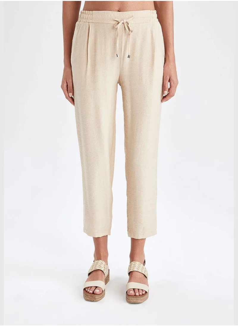 DeFacto Jogger Straight Leg Linen Look Trousers