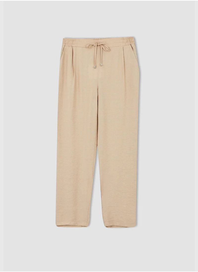 DeFacto Jogger Straight Leg Linen Look Trousers