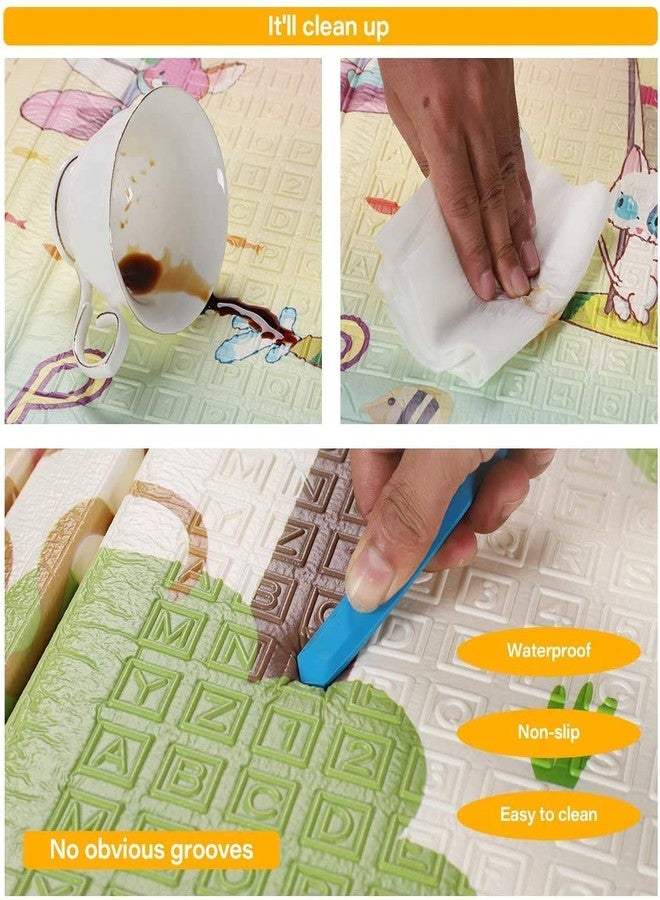 Judee Waterproof Portable Double Side Soft Reversible Non Toxic Bpa Free Learning & Crawling Fordable Foam Baby Play Mat, Extra Large Fordable Foam Baby Play Mat (Heavy 6 X 6.5 Ft),Multicolor - Image 2