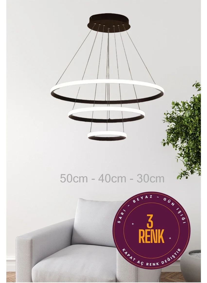 Kitchen Life 3 Color Modern Black Coated Kitchen Remote Control Living Room Chandelier - LED Chandelier