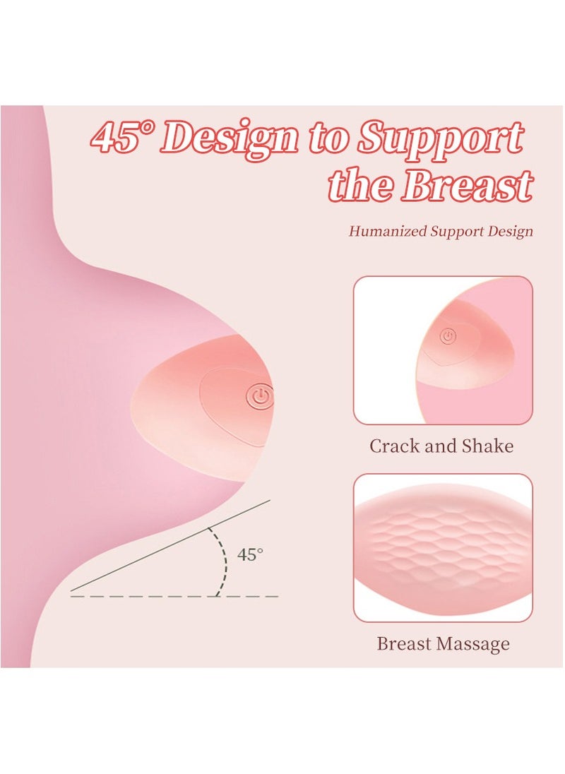 Soft Silicone Lactation Chest Massager - 10 Vibration Modes Beige