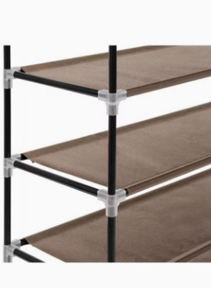 9-Layer Shoe Rack Brown/White 160x60x30centimeter - Image 2