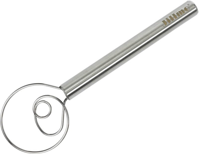 JILLMO Danish Dough Whisk, 12inch Stainless Steel Bread Whisk - Image 1