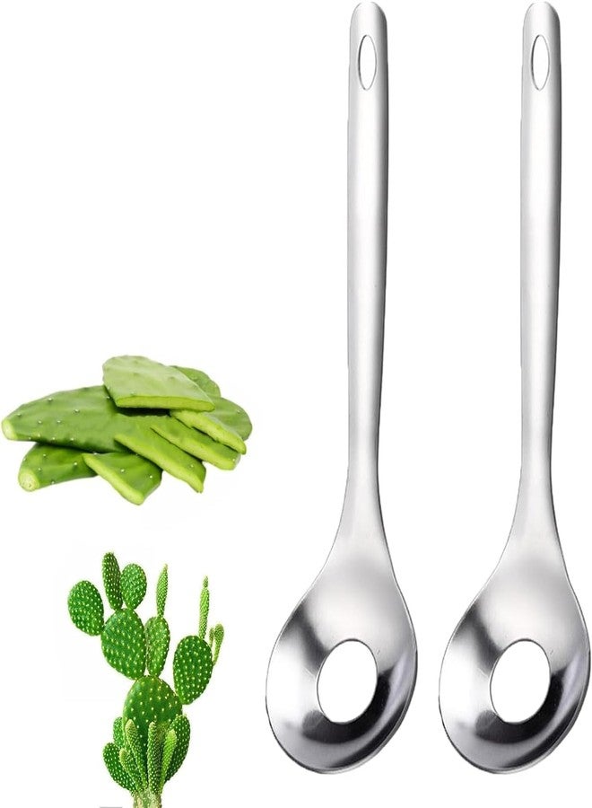 Dwuww 2Pcs Silver Cactus Peeler Spoon, Steel Rice Meat Dumplings Spoon Squeezing Meatball Artifact Kitchen Tools, Peelers, Graters, Peelers and Slicers Utensils and Gadgets - Image 1