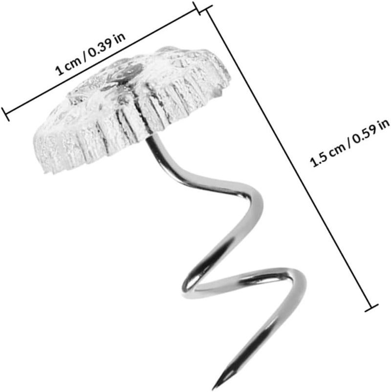 Ipetboom Decorative Spiral Sofa Nails and Bedskirt Tacks Stainless Steel Pins for Upholstery Furniture Fixing 100pcs in Pp Box for Home Bedding Accessories - Image 2