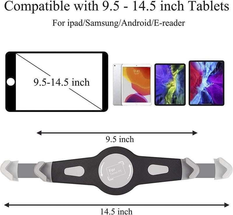 PADOM IPad and Mobile Phone Tripod Stand,Height Adjustable 20 to 60 Inch with 360 Degree Rotating Tablet Holder for iPad Air,iPad Pro and More 9.5 to 14.5 Inch Tablets, Coming with Carrying Bag - Image 5