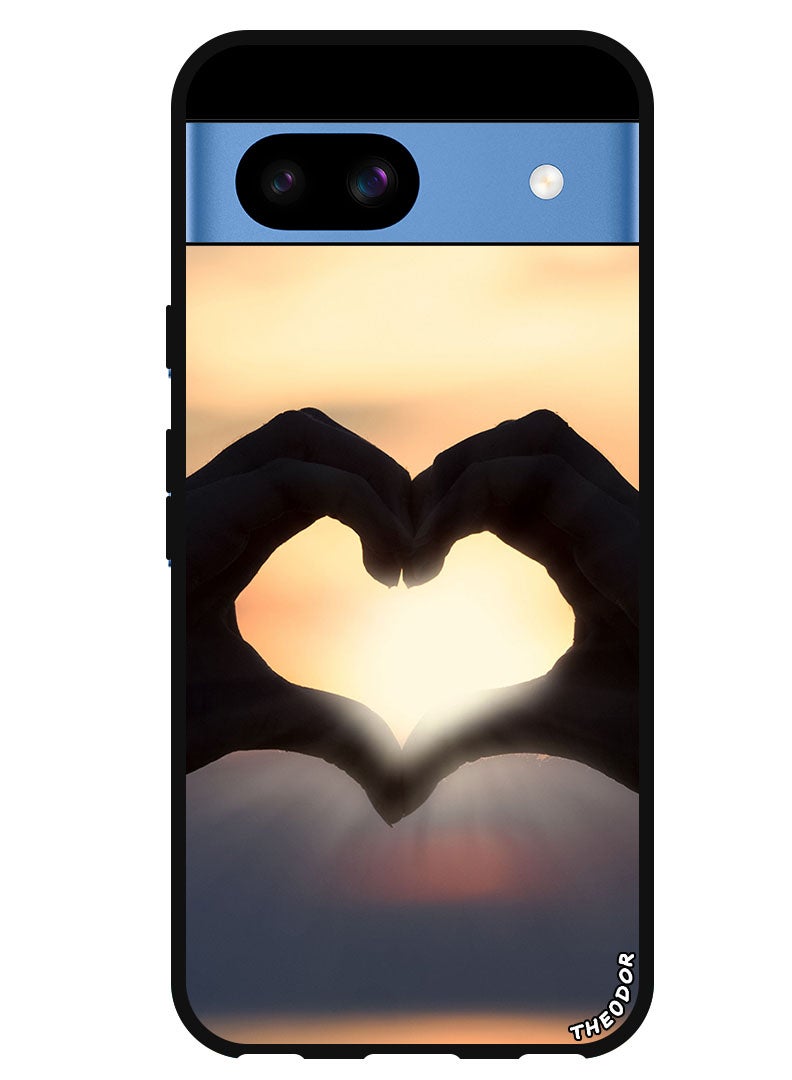 Theodor Protective Case Anti Scratch Shock Proof Bumper Cover For Google Pixel 8a heart_hands_sunshine - Image 1