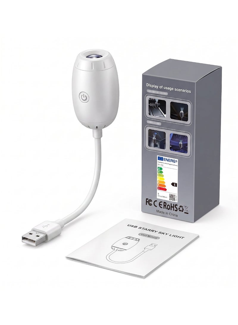 ضوء عرض جالاكتيك USB، زخرفة سقف غرفة الأطفال في غرفة النوم، ضوء جالاكتيك لسقف السيارة، سقف، حفلة، هدية أبيض - Image 1