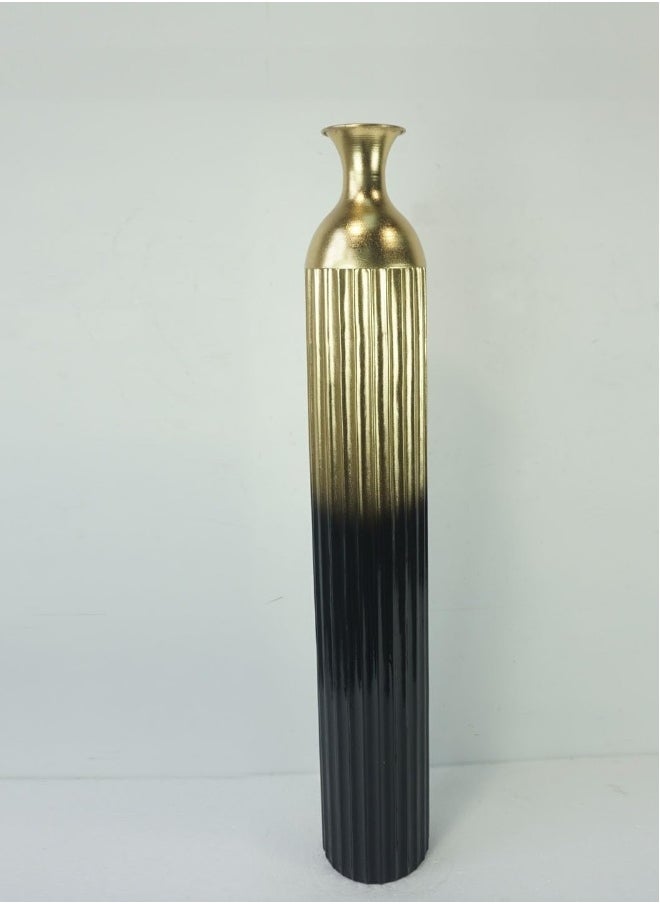Decorhills DECORHILLS High Decorative Black and Gold Metal Floor Vase Elegant Home Décor Vase for Home Decoration-MTE-07  - Image 2