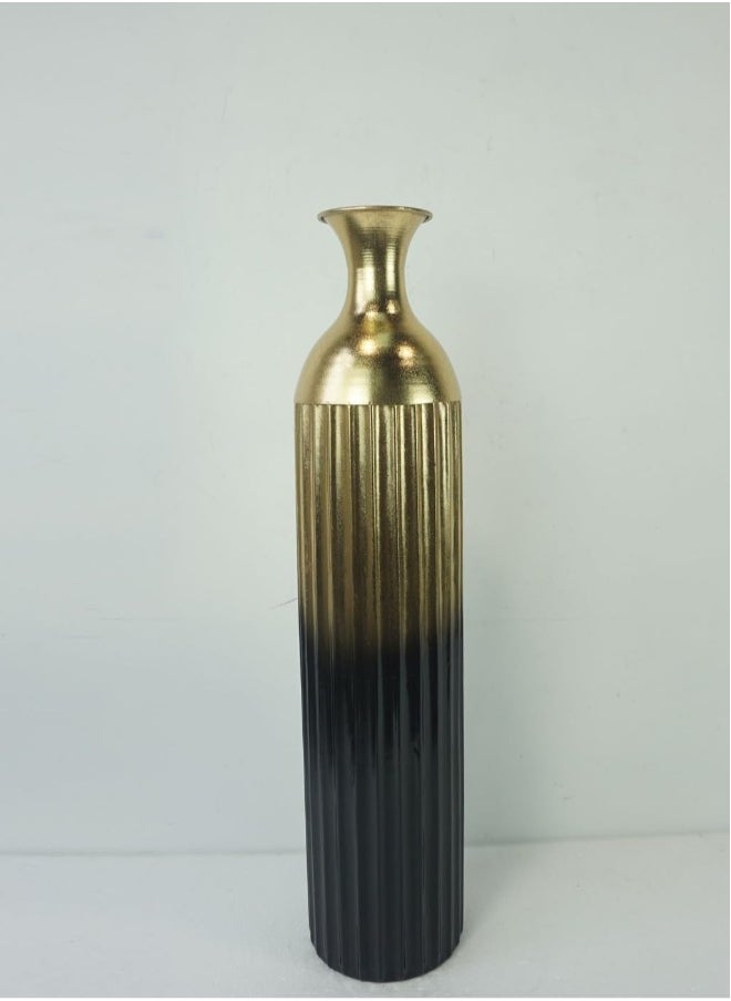 Decorhills DECORHILLS High Decorative Black and Gold Metal Floor Vase Elegant Home Décor Vase for Home Decoration-MTE-07  - Image 1