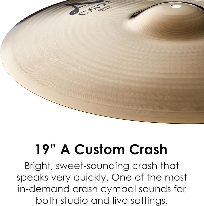 Zildjian A Custom 19 Inch Crash Cymbal - Image 3