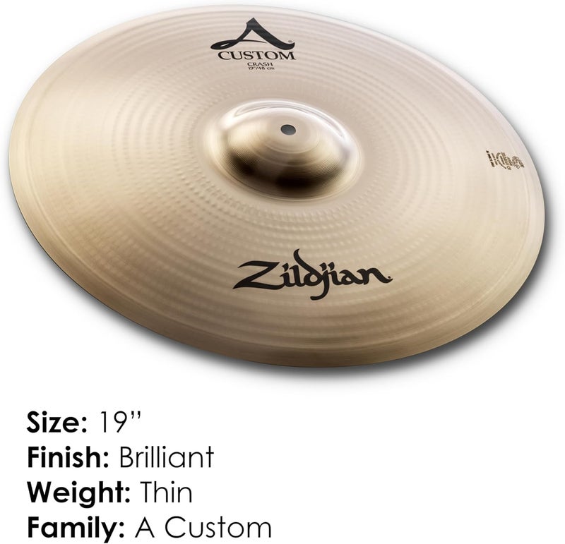 Zildjian A Custom 19 Inch Crash Cymbal - Image 2