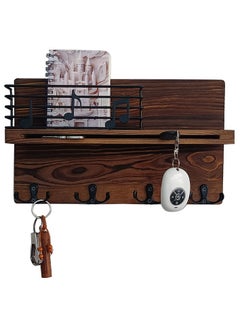 Hihonor Mail and Key Organizer for Wall, Key Holder Wall Mount with Musical Note Design, Mail Organizer Wall Mounted, Mail Key Holder Wall Mount, Key Holder for Wall with 4 Double Hooks for Entryway  - Image 1