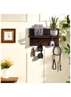Hihonor Mail and Key Organizer for Wall, Key Holder Wall Mount with Musical Note Design, Mail Organizer Wall Mounted, Mail Key Holder Wall Mount, Key Holder for Wall with 4 Double Hooks for Entryway  - Image 4