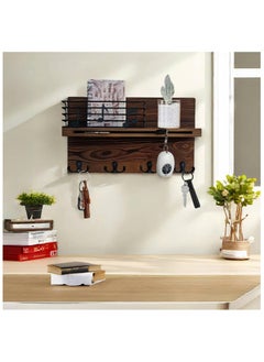 Hihonor Mail and Key Organizer for Wall, Key Holder Wall Mount with Musical Note Design, Mail Organizer Wall Mounted, Mail Key Holder Wall Mount, Key Holder for Wall with 4 Double Hooks for Entryway  - Image 5