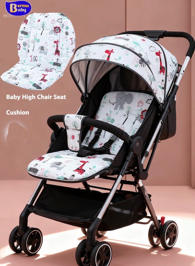 Berma Baby بطانة مقعد عربة الأطفال قابلة للتهوية وسادة مقعد عربة الأطفال وسادة مقعد كرسي مرتفع للأطفال وسائد عمود فقري لعربة الأطفال متوفرة على كلا الجانبين مرونة عالية قابلة للتطبيق عالميًا في جميع المواسم - Image 1