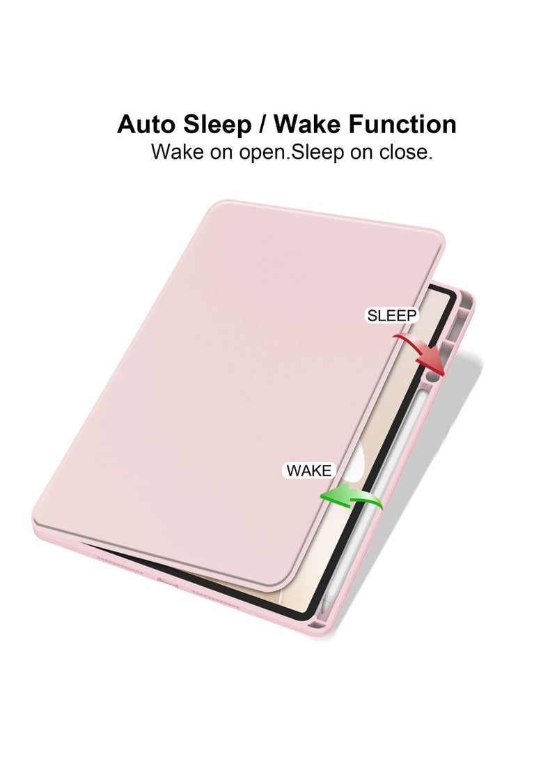 يوارب كينج - حافظة دوارة متوافقة مع جهاز HUAWEI MatePad Air مقاس 12 بوصة/HUAWEI MatePad 12X، غطاء بحامل دوار 360 درجة، غطاء فوليو متعدد الزوايا مع حامل قلم، وردي - Image 1