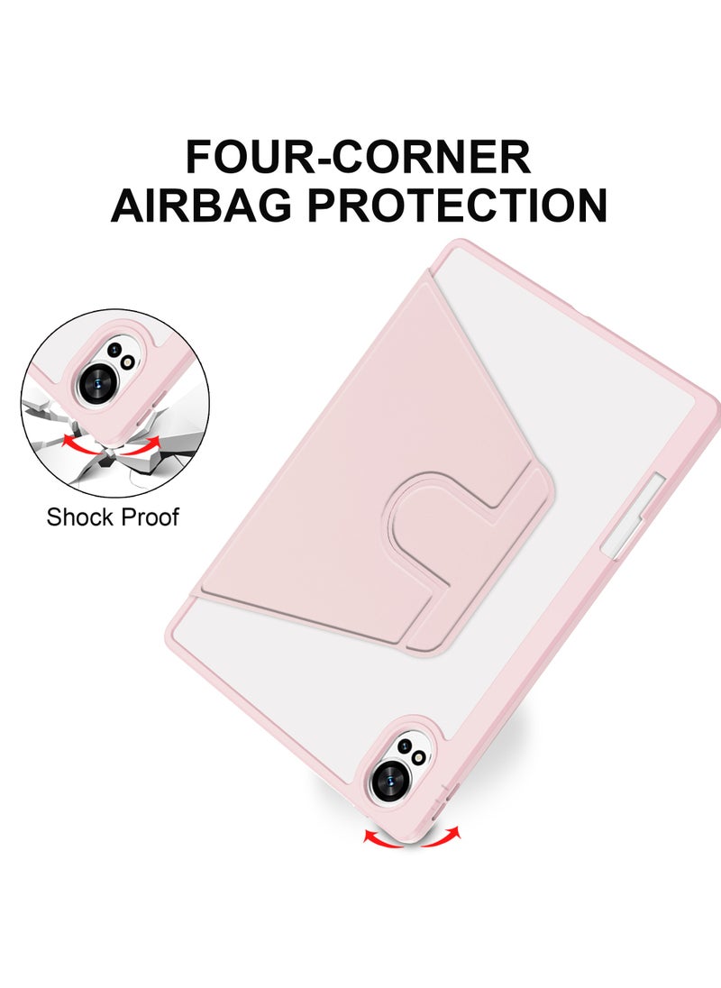 يوارب كينج - حافظة دوارة متوافقة مع جهاز HUAWEI MatePad Air مقاس 12 بوصة/HUAWEI MatePad 12X، غطاء بحامل دوار 360 درجة، غطاء فوليو متعدد الزوايا مع حامل قلم، وردي - Image 1