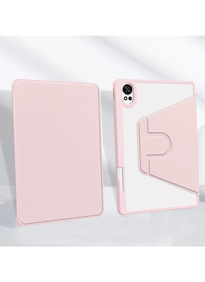 يوارب كينج - حافظة دوارة متوافقة مع جهاز HUAWEI MatePad Air مقاس 12 بوصة/HUAWEI MatePad 12X، غطاء بحامل دوار 360 درجة، غطاء فوليو متعدد الزوايا مع حامل قلم، وردي - Image 1