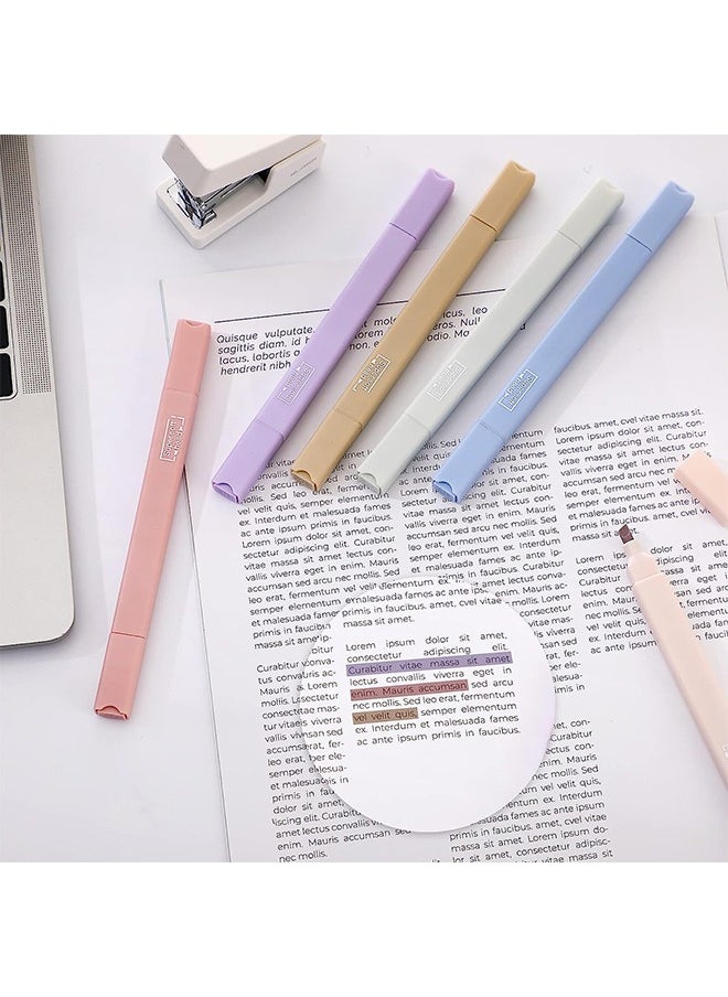 6-Piece Double-end Highlighter Pens Colour Marker, Chisel Tip and Bullet Tip Highlighters, Dry Fast Easy to Hold for Notes School Office Supplies