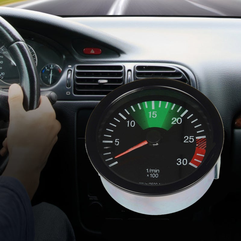 High Precision Tachometer 24V Black 3.75-Inch Easy-To-Read Display Universal Car Tachometer - Durable Shock-Resistant Construction Off-Road Tachometer for Daily Driving High-Performance Tuning Street - Image 4