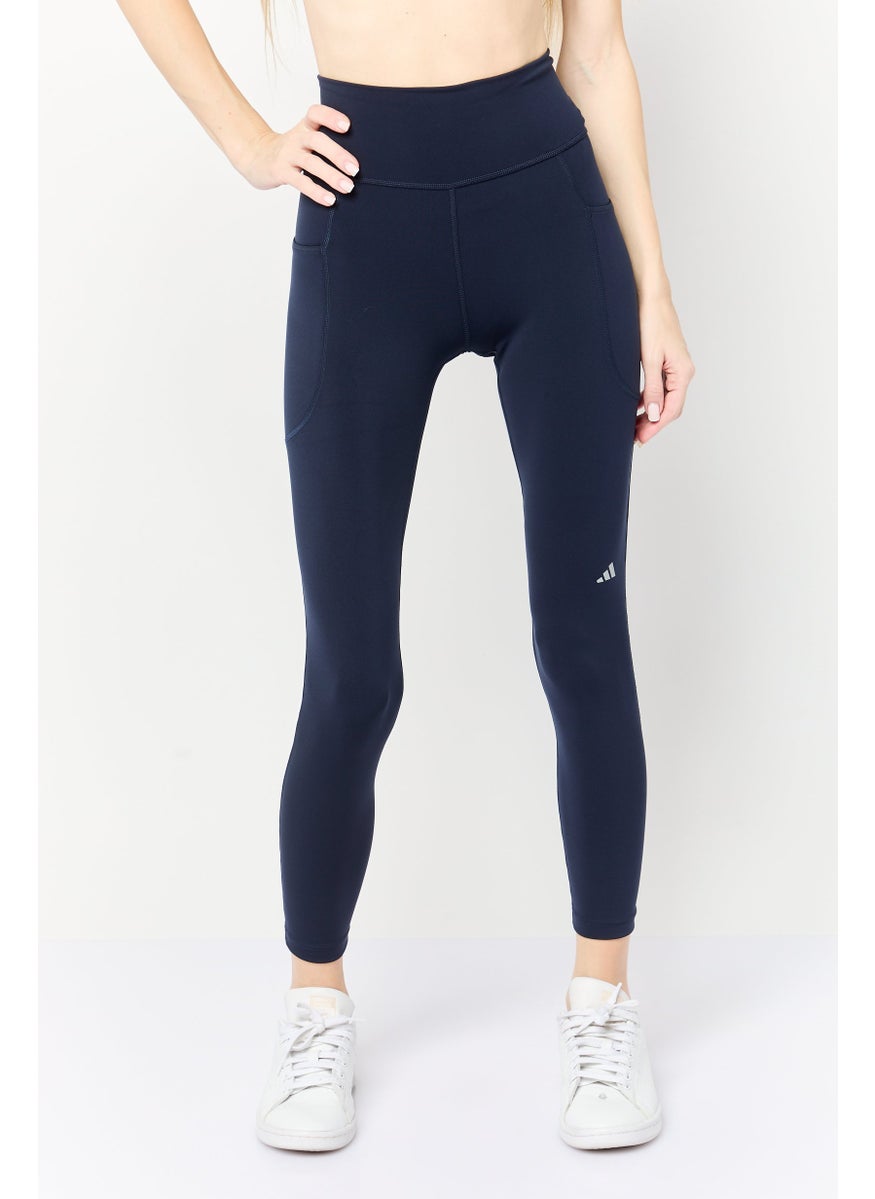 Adidas Women Tight Fit Running Leggings, Navy Blue  - Image 1