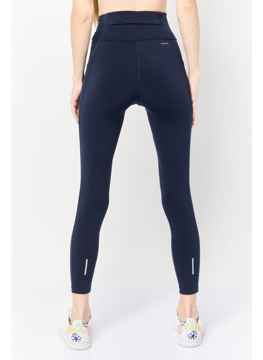Adidas Women Tight Fit Running Leggings, Navy Blue  - Image 2