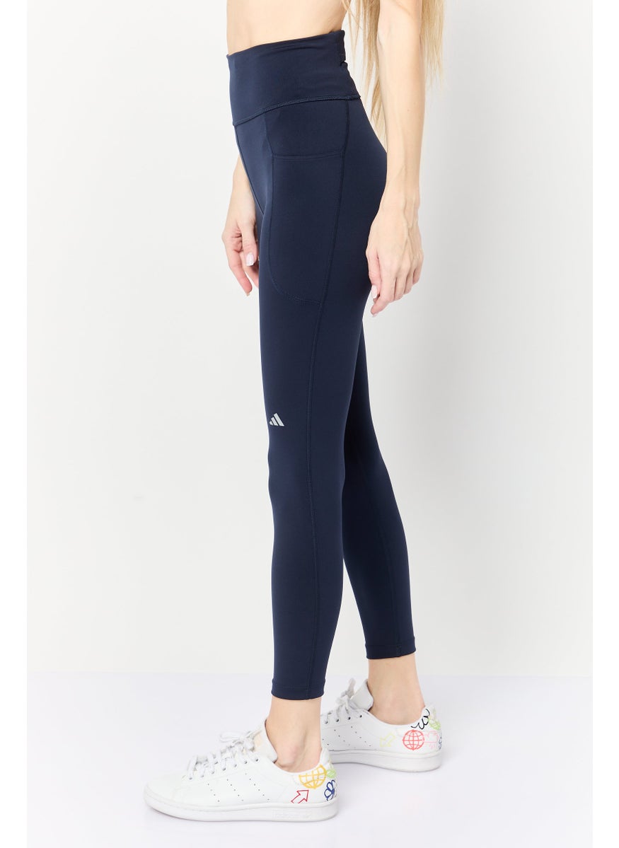 Adidas Women Tight Fit Running Leggings, Navy Blue  - Image 3