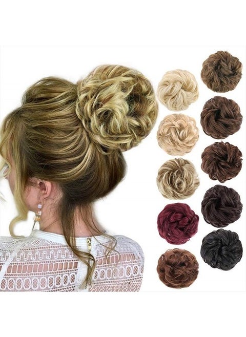 1PCS Messy Hair Bun Hair Scrunchies Extension Curly Wavy Messy Synthetic Chignon for women Updo Hairpiece