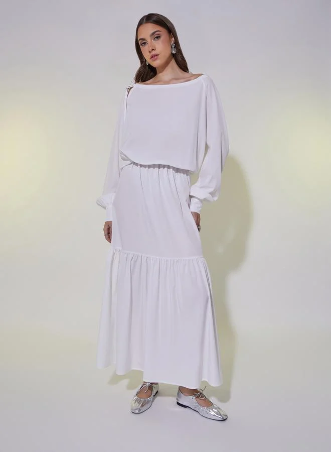 Take Two White Tiered Dress