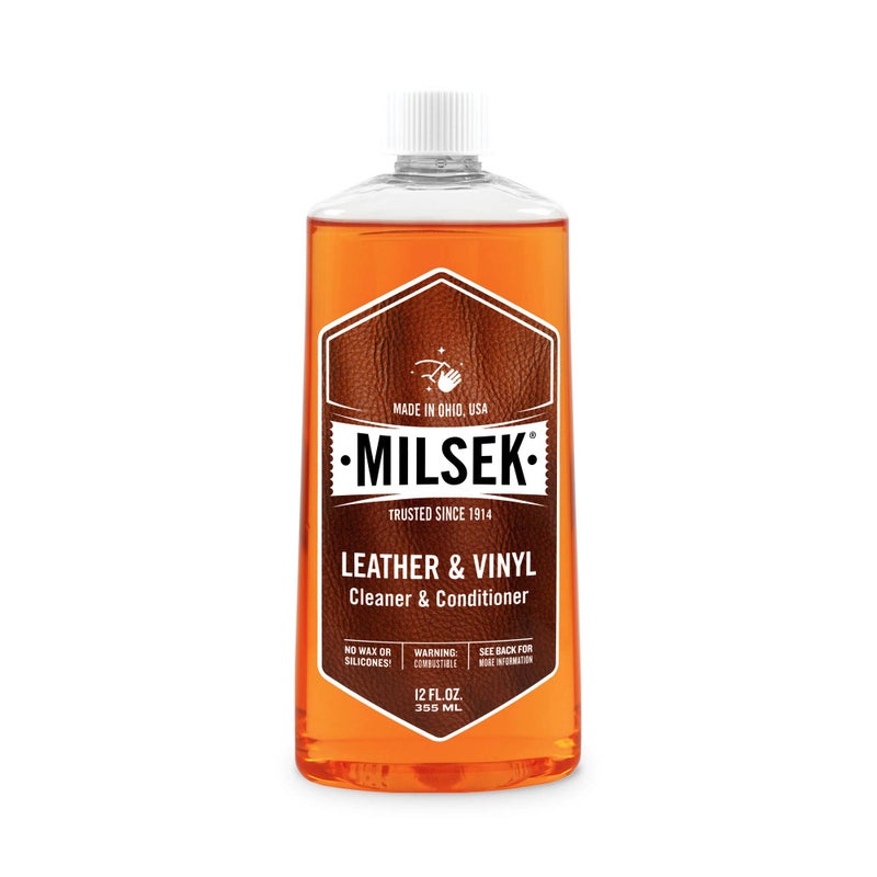 Milsek Leather Vinyl Cleaner Conditioner Cleaning Supplies for Leather Home Furnitures Couch Automotive Interior Shoes Bags 12 Fl Oz Pack of 1
