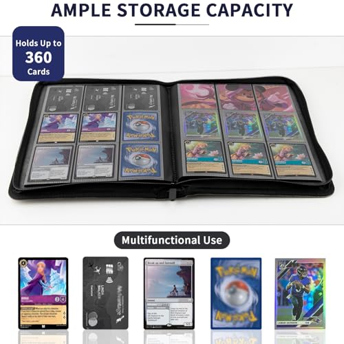 LongLongJin 9 Pocket Card Folder for Lorcana,Pokmon,Dragon Shield,MTG,TCG,Sports Cards,Unique Embossed Dragon Design,360 Side Loading Pockets for Safe Storage(Bronze) - Image 5