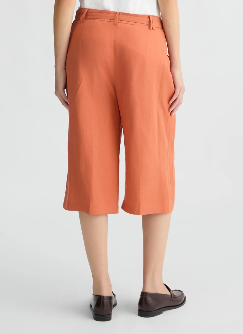 ليو جو Linen blend Bermuda shorts