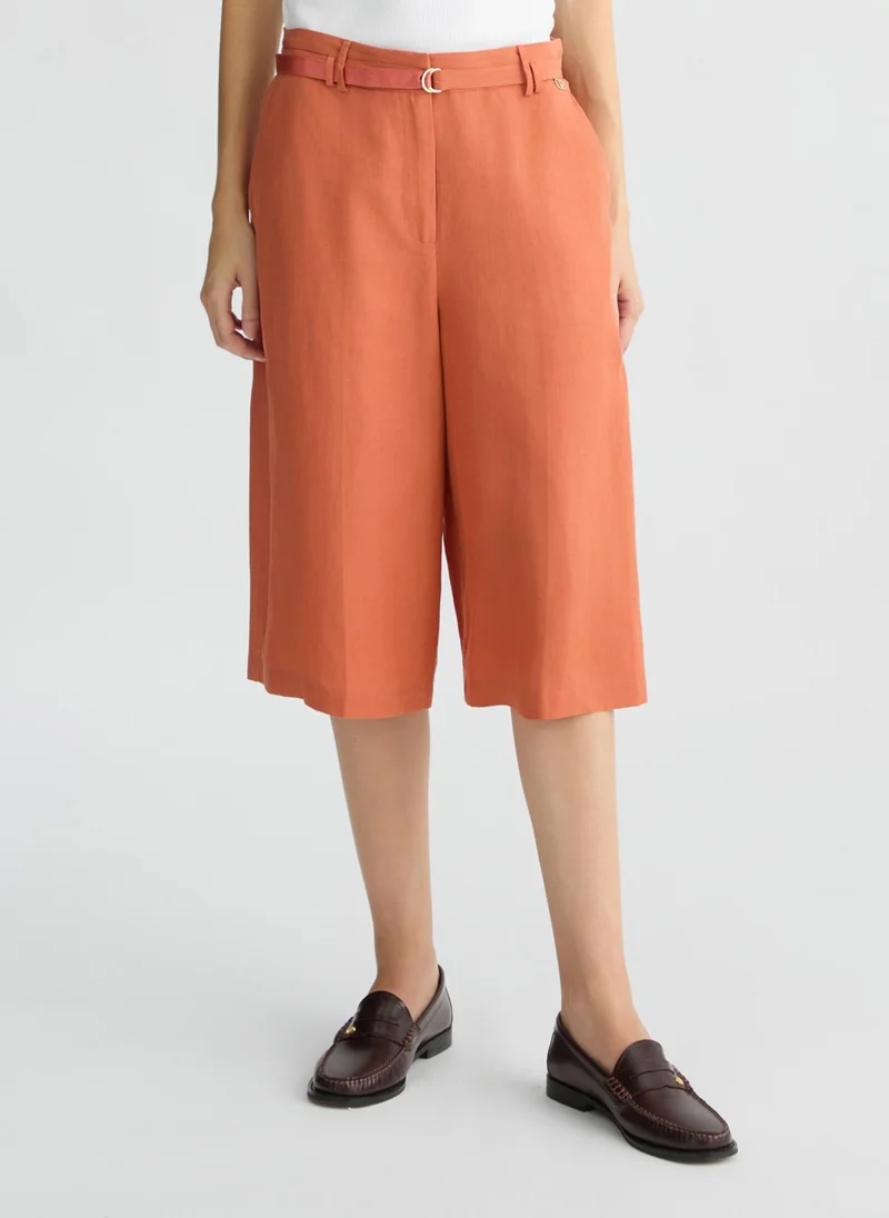 ليو جو Linen blend Bermuda shorts