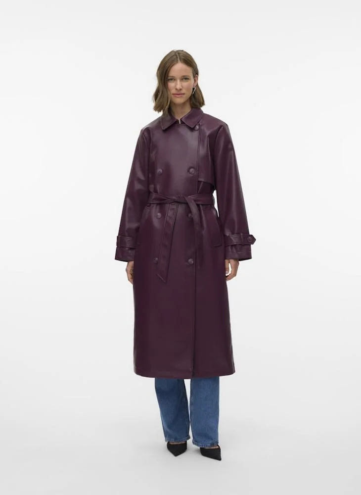 Vmamalie Belt Detail Long Trench Coat