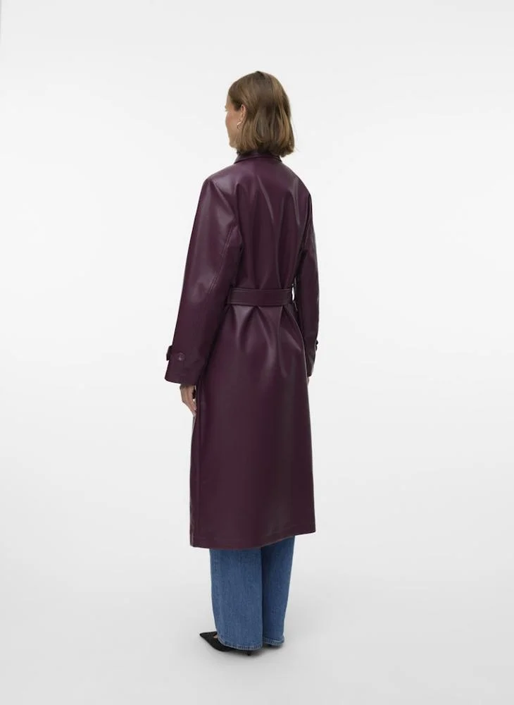 VERO MODA Vmamalie Belt Detail Long Trench Coat