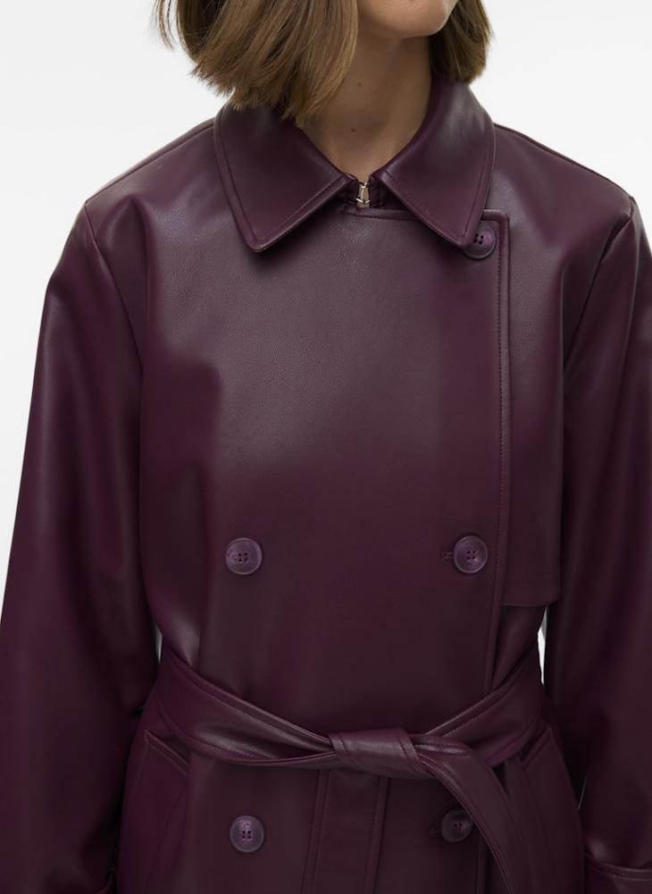 فيرو مودا معطف ترنش طويل بحزام - Image 4