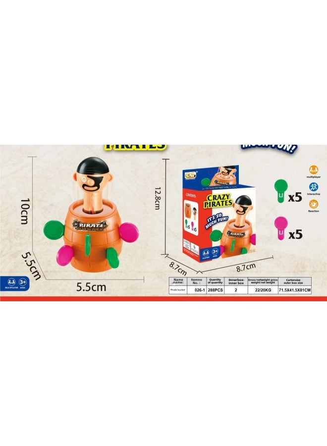 Children's Desktop Pirate Ship Balance Game Ice-breaking Penguin Draw Game Parent-child Interactive Leisure And Entertainment Play-color:026-1 Pirate Barrel  - Image 1