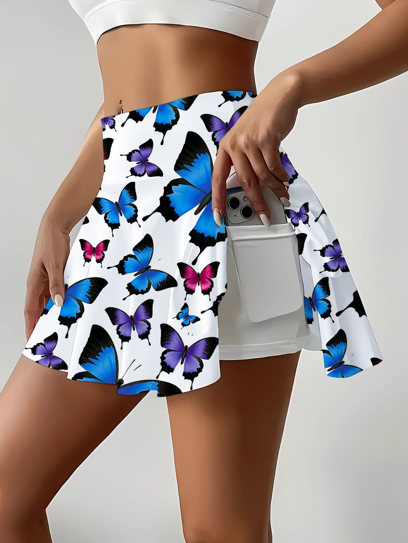 Ricai Sweet Style Printed A- Line Skirt New Arrival Smart Butterfly Pattern Student Skirt Pant Skirt - Image 1