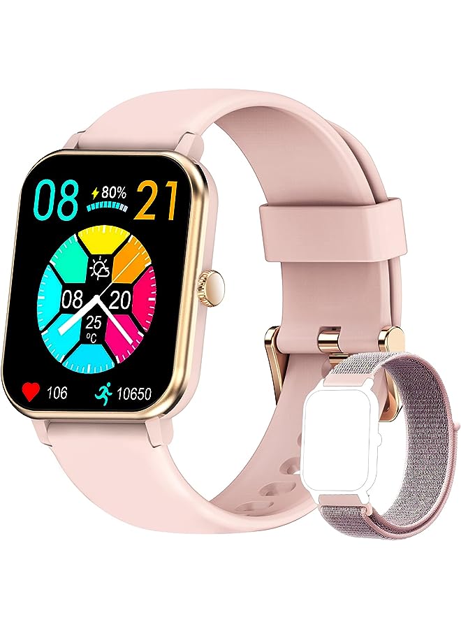 PROMASS ساعة ذكية أنيقة للبنات والأولاد والأطفال والمراهقين والرجال والنساء مع جهاز مراقبة ضغط الدم وجهاز تتبع اللياقة البدنية وإشعار المكالمات والرسائل (رمادي) - Image 1